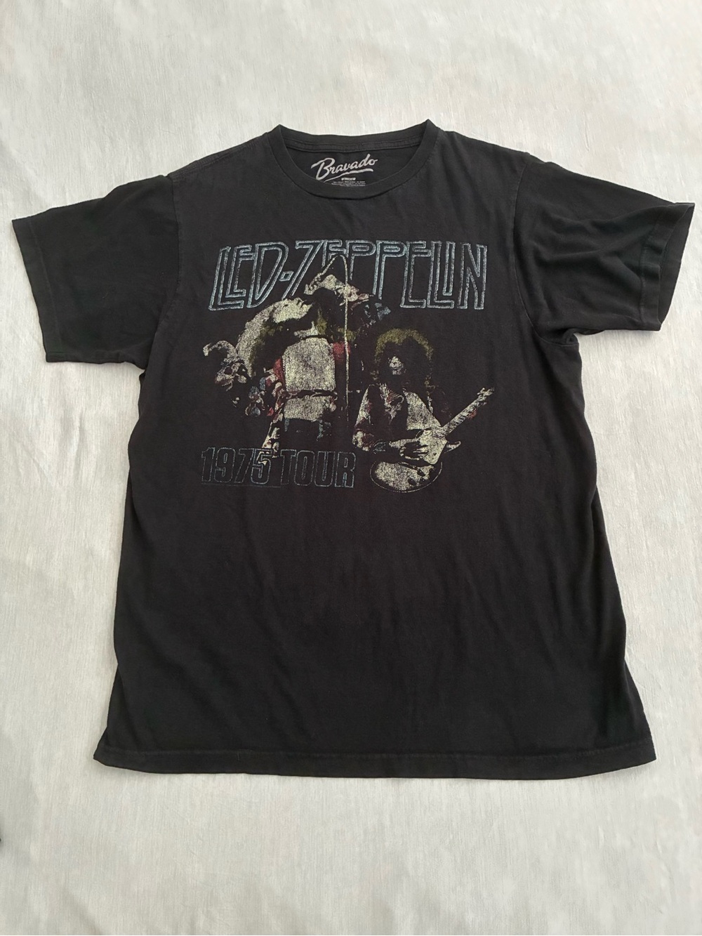 Bravado Black LED ZEPPELIN 1975 Tour Graphic Tee
